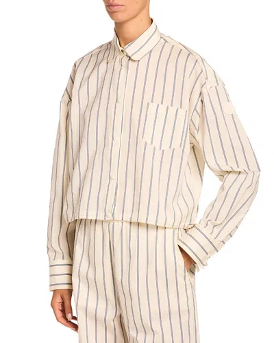 Moncler Snap Front Shirt In Neutral