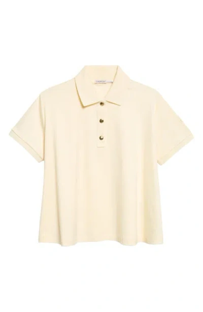 Moncler Snap Placket Polo In White