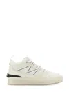 Moncler High Top Pivot Sneakers With Rubber Sole In White