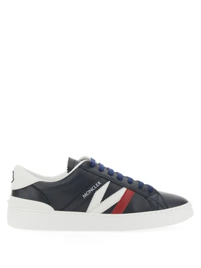 Moncler Navy Blue Monaco M Sneakers In Black