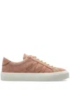 Moncler Sneaker Monaco2 Low Top Nude Suede In Brown