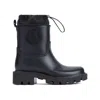 Moncler Kickstream Rubber Wellington Ankle Boots In Black
