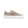 Moncler Monaco Suede Low-top Sneakers In White