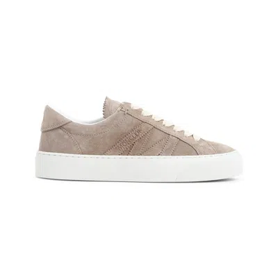 Moncler Sneakers Monaco M En Daim In Beige