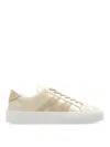 Moncler Monaco Leather Low-top Sneakers In Beige