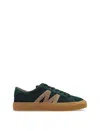 Moncler Suede Monaco Low-top Sneakers In Green