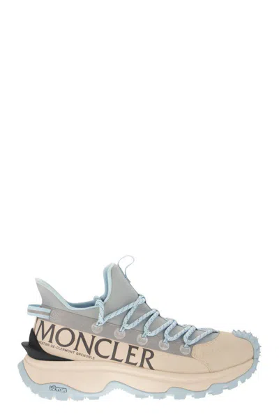 Moncler Trailgrip Lite2 Logo-print Sneakers In Light Blue/beige