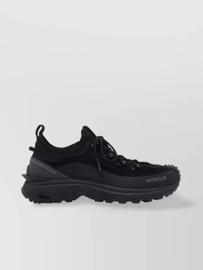Moncler Trailgrip Lite3 Suede Sneakers In Black