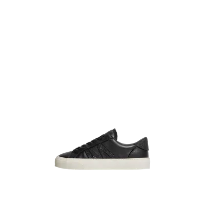 Moncler Sneakers Monaco2 En Cuir Pailleté