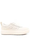 Moncler Casual Low Top Sneakers With Pull Tab In Neutral