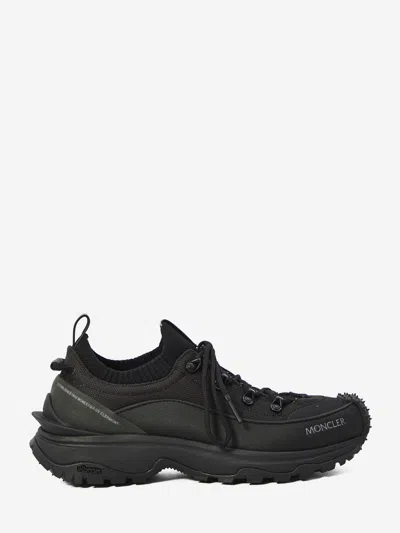 Moncler Trailgrip Lite3 Sneakers In Nubuck And Suede Leather In Black