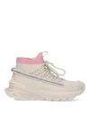 Moncler High-top Sneakers Light Runner Fabric Mix In White
