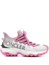 Moncler Trail Grip Sneakers In Gray Polyamide In White