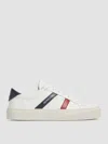 Moncler Low Top Sneakers Block Design Contrast Heel In White