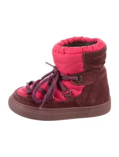 Pre-owned Moncler Babies' Snow Boots In Burgundy