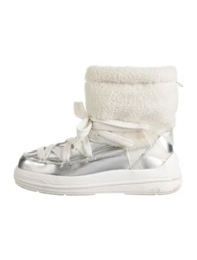 Pre-owned Moncler Snow Boots In Metallic/silver