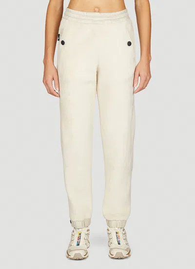 Moncler Soft-fleece Track Pants In White