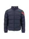 Moncler Striped Logo Patch Down Jacket In 779