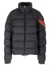 Moncler Solayan Zip-up Short Down Jacket In Blue