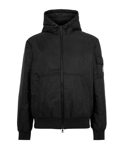 Moncler Solid Bomber Jacket In Black