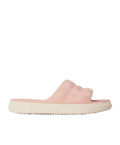Moncler Solid Color Pool Sliders In Red