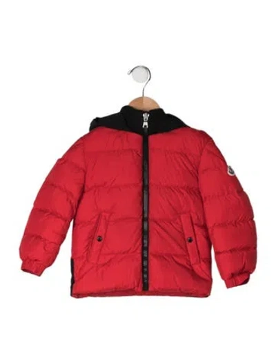 Pre-owned Moncler Babies' Solid Down Coat In Red