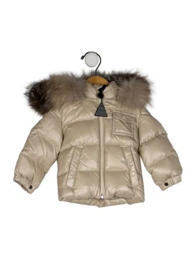 Pre-owned Moncler Babies' Solid Down Coat W/tags In Neutral