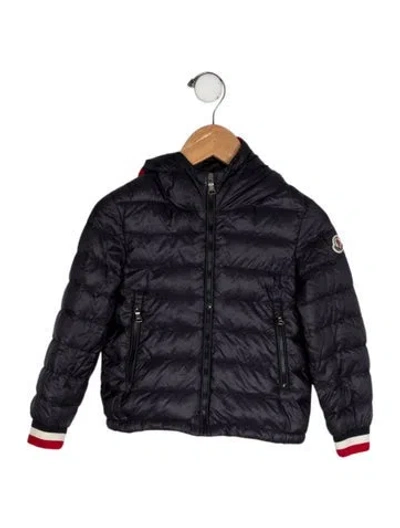 Pre-owned Moncler Babies' Solid Down Jacket In Blue