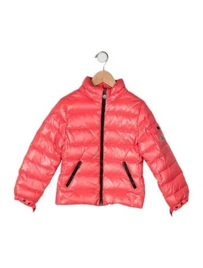 Pre-owned Moncler Kids' Solid Down Jacket In Pink