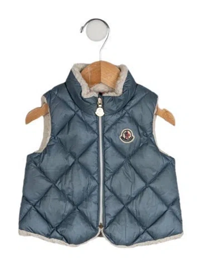 Pre-owned Moncler Babies' Solid Down Vest In Blue