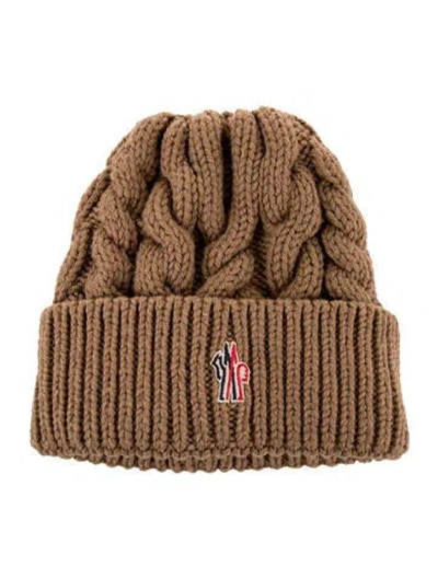 Pre-owned Moncler Solid Knit Beanie In Brown
