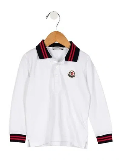 Pre-owned Moncler Babies' Solid Long Sleeve Polo In White