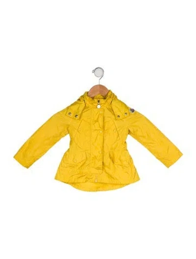 Pre-owned Moncler Babies' Solid Windbreaker Jacket In Yellow
