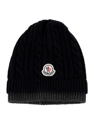 Pre-owned Moncler Solid Wool Beanie In Blue