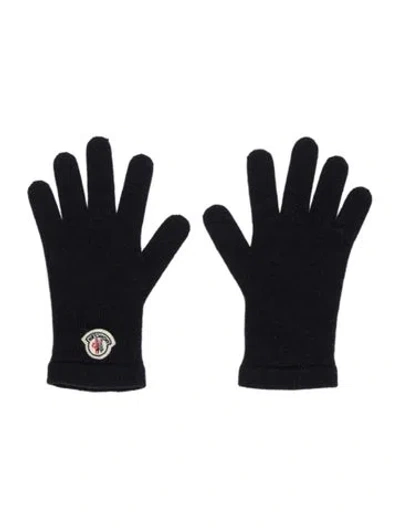 Pre-owned Moncler Solid Wool Gloves In Blue