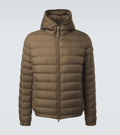 Moncler Piumino Corto Solienn Con Cappuccio In Brown