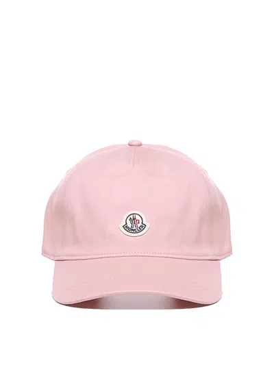 Moncler Baseball Hat With Logo In Nude & Neutrals