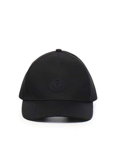 Moncler Baseball Cap In Black