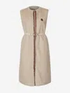 Moncler Daunenweste Sorbier Aus Faux Shearling In Logo Buckle Belt