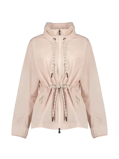 Moncler Soulare Removable-hood Jacket In Neutral
