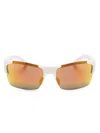 Moncler Spectron Rectangle-frame Sunglasses In Neutrals