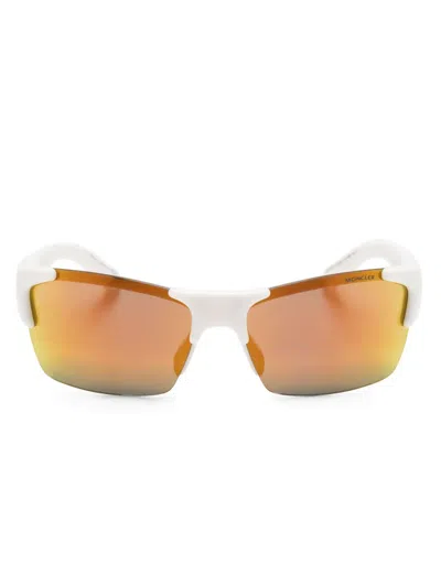 Moncler Spectron Rectangle-frame Sunglasses In Neutrals