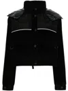 Moncler Black Corduroy Spinas Down Jacket In Black