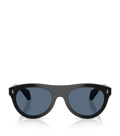 Moncler Splash Round Sunglasses In Black
