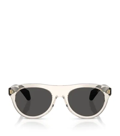 Moncler Splash Round Sunglasses In White