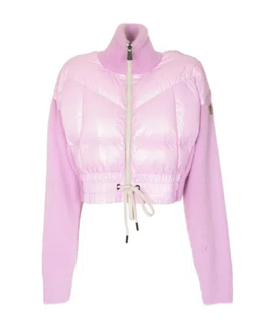 Moncler Splicing Design Leisure Jacket In Pink