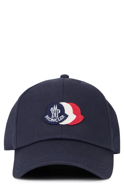 MONCLER MONCLER SPORTY COTTON CAP WITH EMBROIDERY - 7 CM BRIM