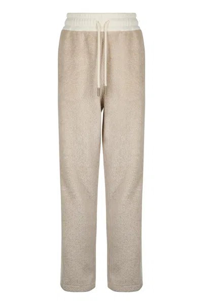 Moncler Sporty Pants Teddy Effect In Brown