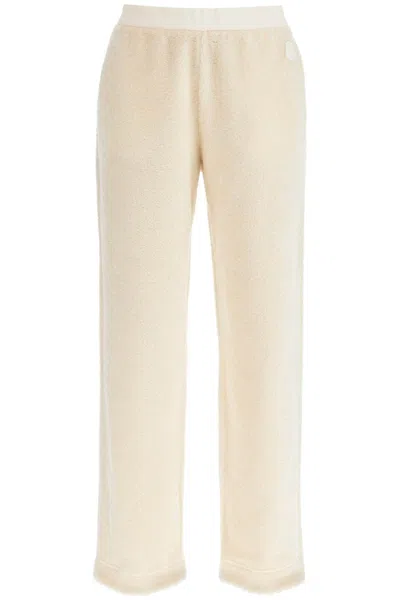 Moncler Logo Straight-leg Fleece Track Pants In Neutro