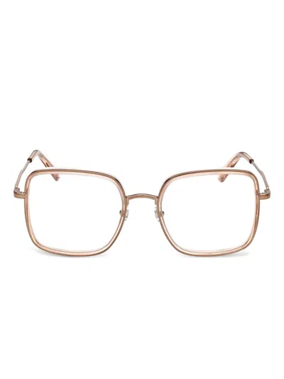 Moncler Square-frame Glasses In Gold